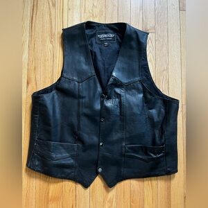 Black Leather Vest for Men size 54